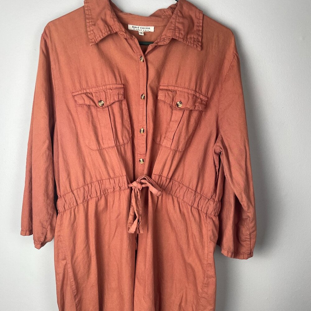 Speed Control New York Rust Orange Shirt Dress size 1X